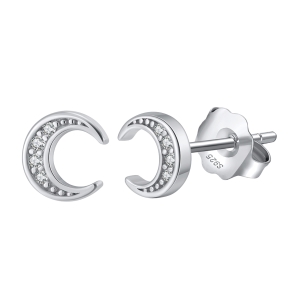 Cercei argint 925, JW1778, model semiluna, placati cu rodiu