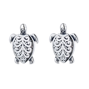 Cercei argint 925, JW805, model broasca testoasa, placati cu rodiu