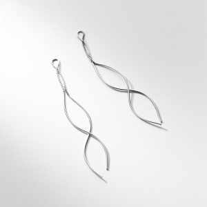 Cercei lungi argint 925, JW1074, model elegant, placati cu rodiu - Img 4
