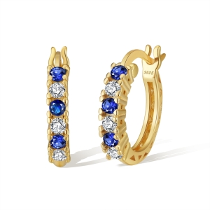 Cercei rotunzi argint 925, JW1784, model elegant, placati cu aur