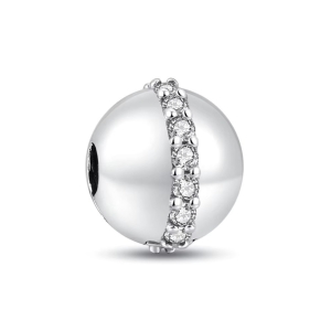 Charm/talisman separator argint 925, JW1167, model elegant cu pietre, placat cu rodiu - Img 1