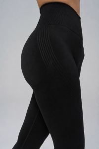 Colanti sport fara cusaturi, cu efect push-up, LGS07, negru - Img 4