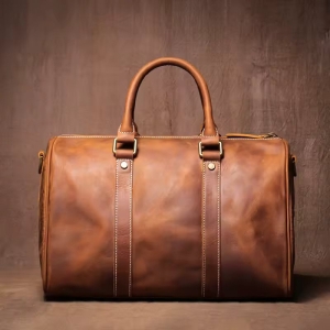 Geanta de calatorie unisex, Nyro GT3305, piele naturala, Maro - Img 3