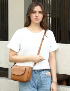 Geanta de dama, Julia GT3828, piele naturala, Maro - Img 2