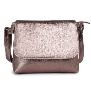 Geanta de dama, Mirabela GT3901, piele naturala, Bronz metalizat
