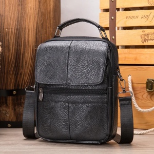 Geanta de umar pentru barbati, Conrad GT2058, piele naturala, Negru - Img 2