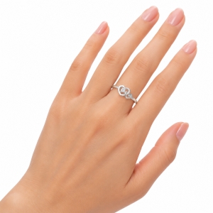 Inel argint 925, JW1340, model inima si infinit, placat cu rodiu - Img 2