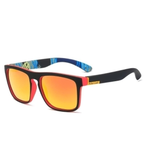 Ochelari de soare unisex, SG018, Negru/Rosu