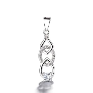 Pandantiv argint 925, JW1304, model elegant, placat cu rodiu - Img 1
