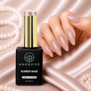 Rubber base gel unghii, HEMA și TPO free, nude cald, 15 ml, Marquise CBB080 - Img 2