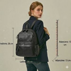 Rucsac dama, Ananda GT2050, piele naturala, Negru - Img 2