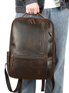 Rucsac pentru barbati, Zadiel GT3317, piele naturala, Maro - Img 2