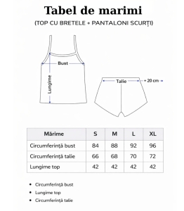 Set pijama dama din doua piese, cu bretele si pantaloni scurti – 2300746, Albastru - Img 7
