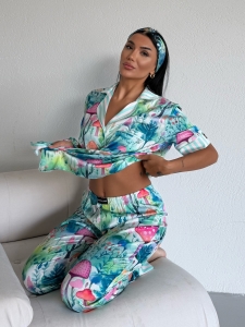 Set pijama dama din doua piese, cu nasturi – 2500379, Mushroom Garden - Img 5