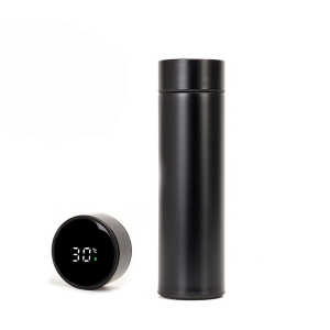Termos Inteligent din Inox, cu Afișaj LED, 500 ml, TRM01, Negru