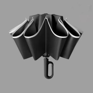 Umbrela pliabila pentru ploaie si soare, 8 spite, diametru 98 cm, protectie UV, UMB012, Neagra - Img 3