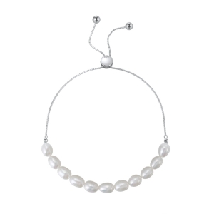 Bratara din argint 925 pentru dama, JW1555, model cu perle, placata cu rodiu - Img 1