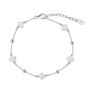 Bratara din argint 925 pentru dama, JW1687, model trifoi, placata cu rodiu