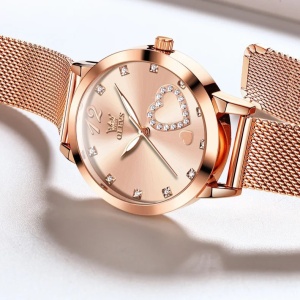 Ceas de dama Olevs CS1641, otel inoxidabil, rose gold, cadran roz - Img 5