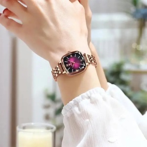 Ceas de dama Poedagar CS1669, otel inoxidabil, rose gold, cadran mov - Img 3
