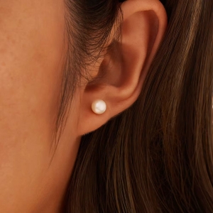 Cercei argint 925, JW1709, model perla 2.5 mm, placati cu rodiu - Img 2