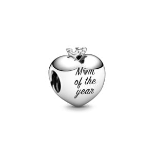 Charm/talisman argint 925, JW1142, model inima, placat cu rodiu - Img 1