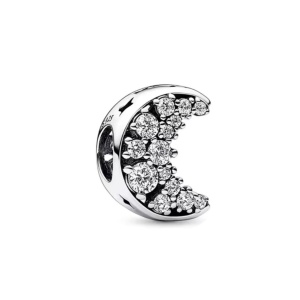 Charm/talisman argint 925, JW1158, model semiluna, placat cu rodiu - Img 1