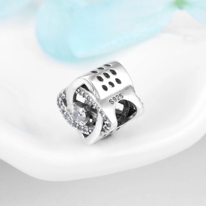 Charm/talisman argint 925, JW1638, model geometric, placat cu rodiu - Img 3