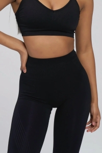 Colanti sport fara cusaturi, cu efect push-up, LGS07, negru - Img 3