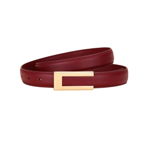 Curea dama C-206, piele naturala, Rosie