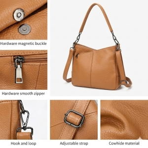 Geanta de dama, Anabelle GT3838, piele naturala, Maro - Img 3