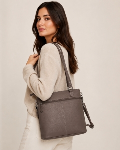 Geanta de dama, Anne GT3856, piele naturala, Dark Taupe - Img 2