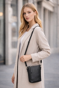 Geanta de dama, Lorien GT3215, piele naturala, Negru - Img 2