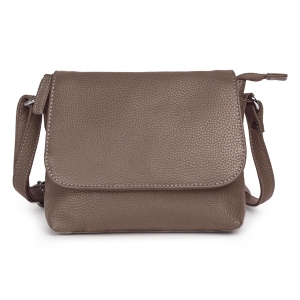 Geanta de dama, Mirabela GT3898, piele naturala, Dark Taupe