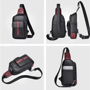 Geanta pentru barbati Apolo GT2214, Negru/Rosu - Img 6