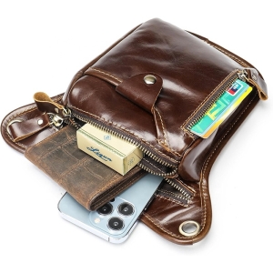 Geanta pentru barbati, Tavix GT3797, piele naturala, Maro roscat - Img 6