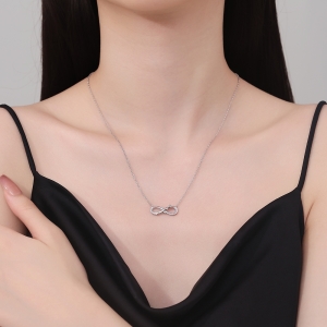 Lantisor argint 925, JW1247, model infinit, placat cu rodiu - Img 2
