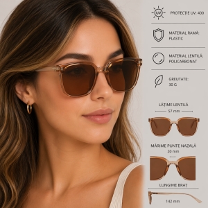 Ochelari de soare pentru femei, SG150, Maro - Img 2