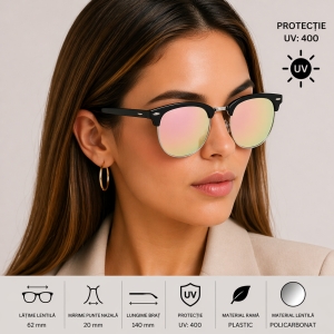 Ochelari de soare unisex, SG053, Negru/Cameleon - Img 2