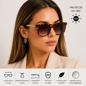 Ochelari de soare unisex, SG063, Leopard - Img 2