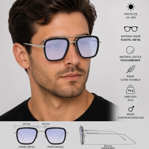 Ochelari de soare unisex, SG162, Mov - Img 2