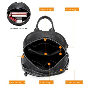 Rucsac dama, Ananda GT2050, piele naturala, Negru - Img 4