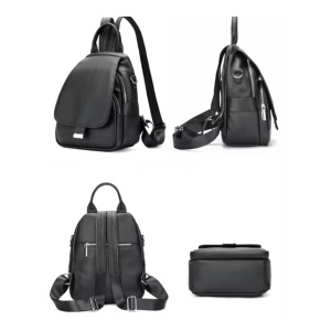 Rucsac de dama, Persephone GT2741, piele naturala, Negru - Img 5