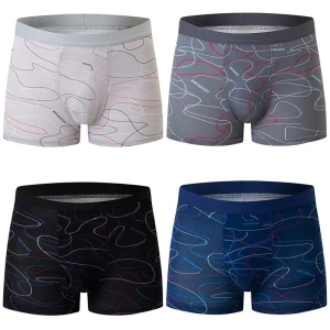 Set 4 perechi de boxeri pentru barbati, CH018, Multicolor - Img 1