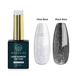 Top Coat Laser Rainbow HEMA/TPO FREE, Marquise, Argintiu, 15 ml