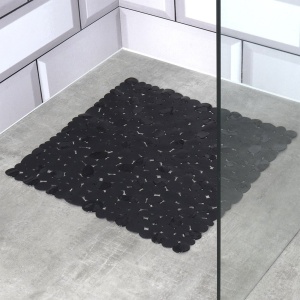 Covoraș de duș antiderapant cu ventuze 51x51 cm, Black Line