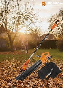 Ferastrau Telescopic Crengi/Pomi 2.8 m + Aspirator/Suflanta Frunze cu tocator cu acumulatori EvoTools 20v 2Ah ( 3 Ac inclusi + 2 incarcatoare)