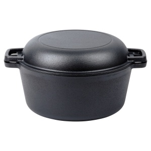 Oală cu capac din fontă 2 în 1, 26 cm, 6.1L, CAST LINE