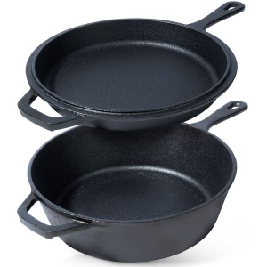 Set Tigaie, Cratita/Oala din fonta, cu maner si capac, 2 in 1,3.5l, Ø26.5cm,Cast Line