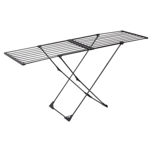 Suport de uscare haine/rufe metalic negru glisant XXL telescopic 110-189 cm,30kg Incarcare Black Line